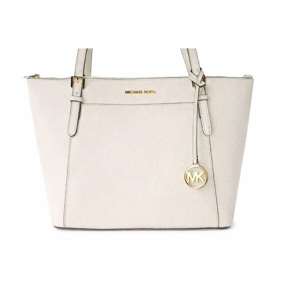 Michael Kors Handbags - Michael Kors Ciara Large Saffiano Leather Shoulder Double Strap Tote Optic White